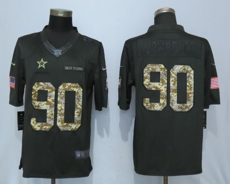 Men Dallas cowboys #90 Lawrence Green Nike Anthracite Salute To Service Limited Jersey